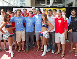 Buzzees with New England Patriots Cheerleaders